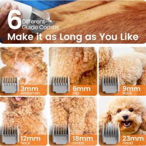 Dog Grooming Vacuum, Pet Grooming Vacuum with Clipper Nail Grinder, 1.5L Dust Cup Dog deshedding Brush with 7 Tools for Shedding Pet Hair, Home Cleaning(Blue) - with 5 Tools